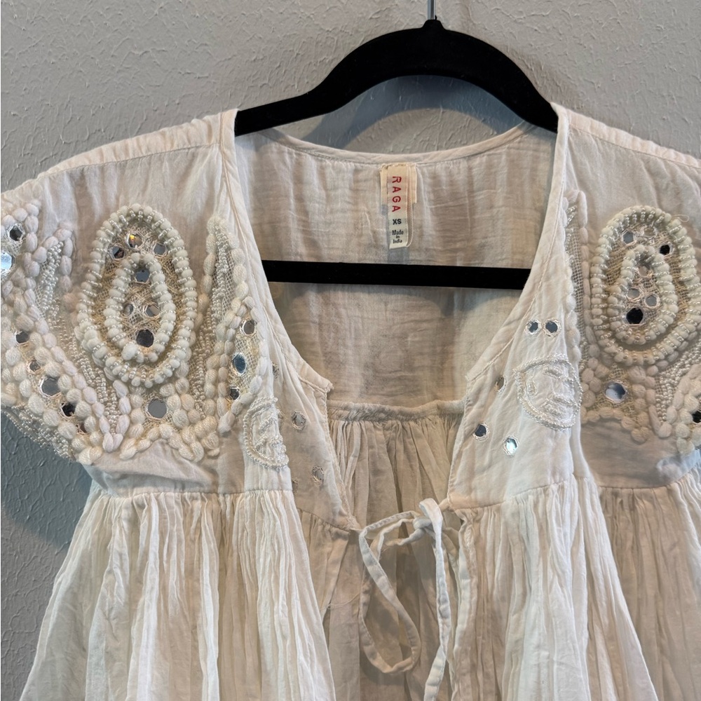 RAGA Cream Embroidered Blouse - Picture 2 of 8